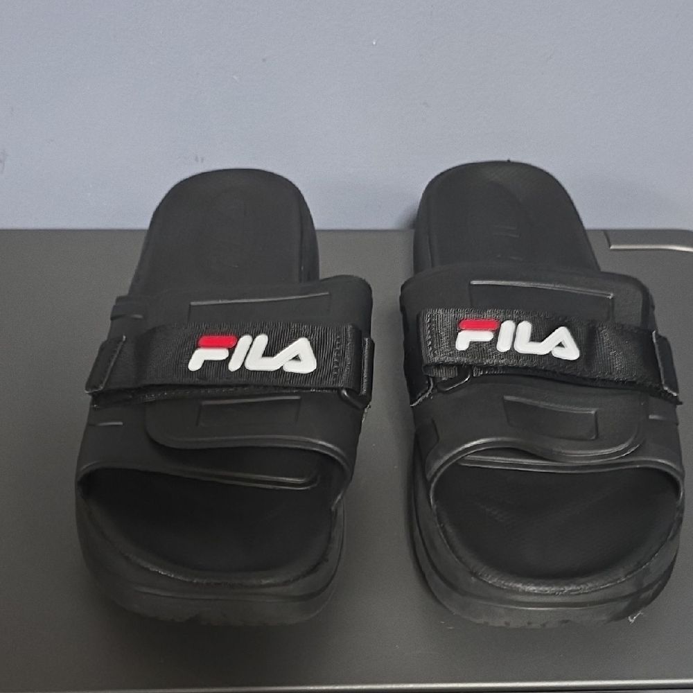 Fila Black Slides with Logo